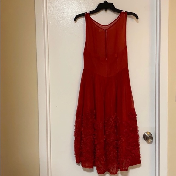 Anthropologie Caridad Red Silk Dress by Tiny Sz 6 - Picture 5 of 8